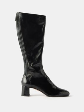 Aquazzura Saint Honore knee-high heeled leather boots