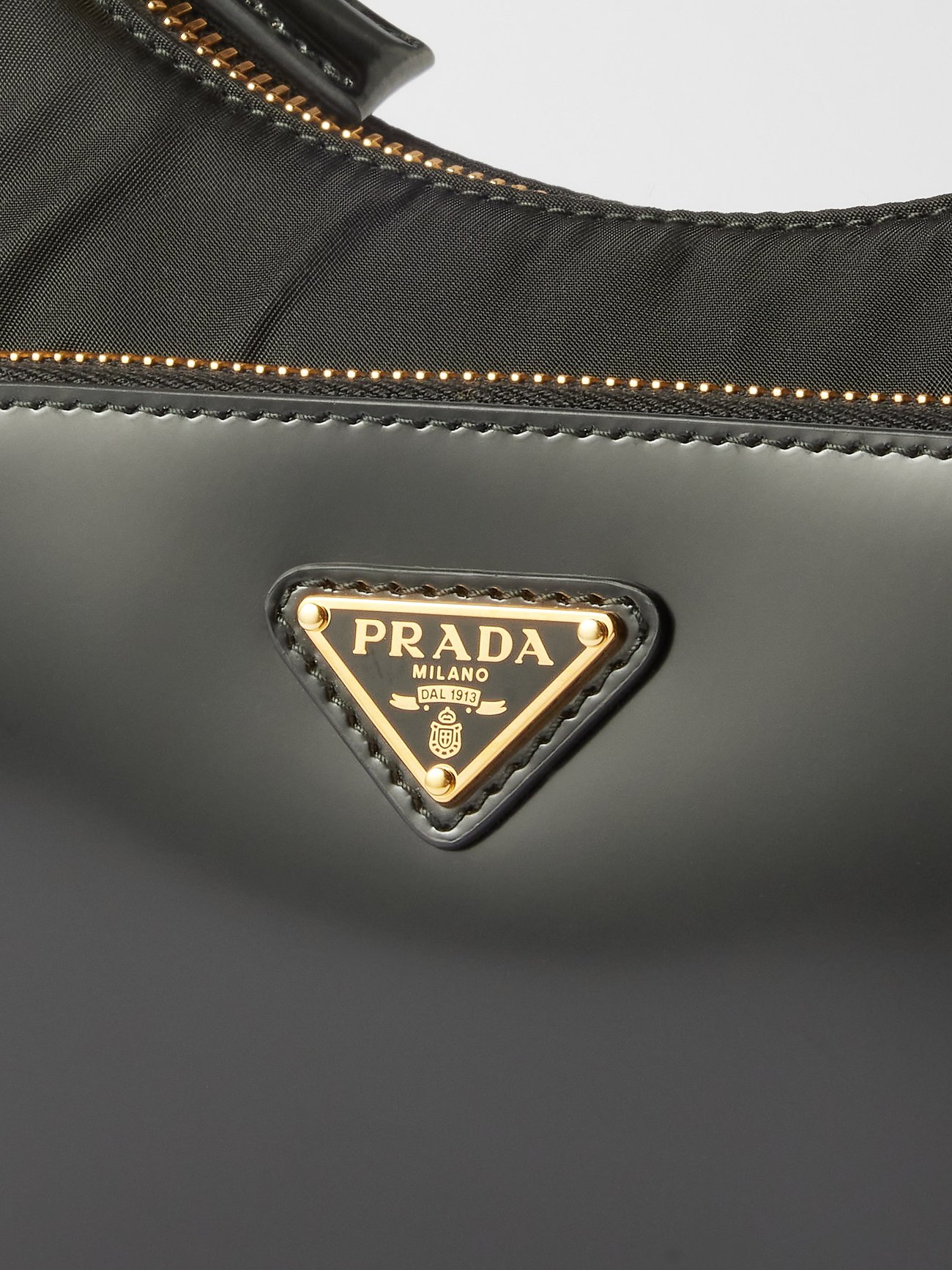 Prada Prada Leather pocket Re Nylon shoulder bag Black