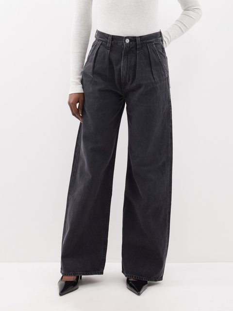 Black Round-leg high-waist jeans, ALAÏA