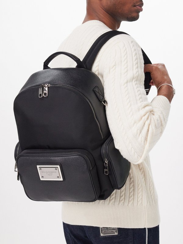 Dolce & Gabbana Zaino grained-leather and nylon backpack