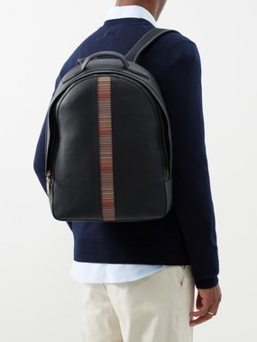 Paul Smith Signature Stripe leather backpack