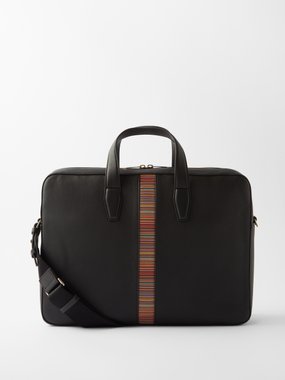 Paul Smith Signature Stripe leather briefcase