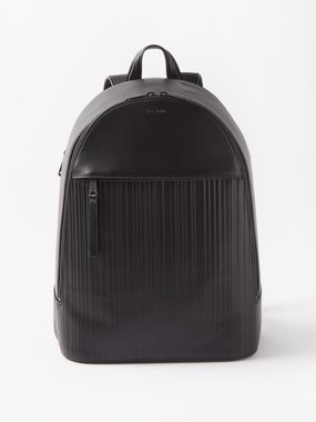 Paul Smith Shadow Stripe-embossed leather backpack