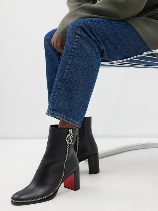 Christian Louboutin CL Zip Booty 70 leather ankle boots