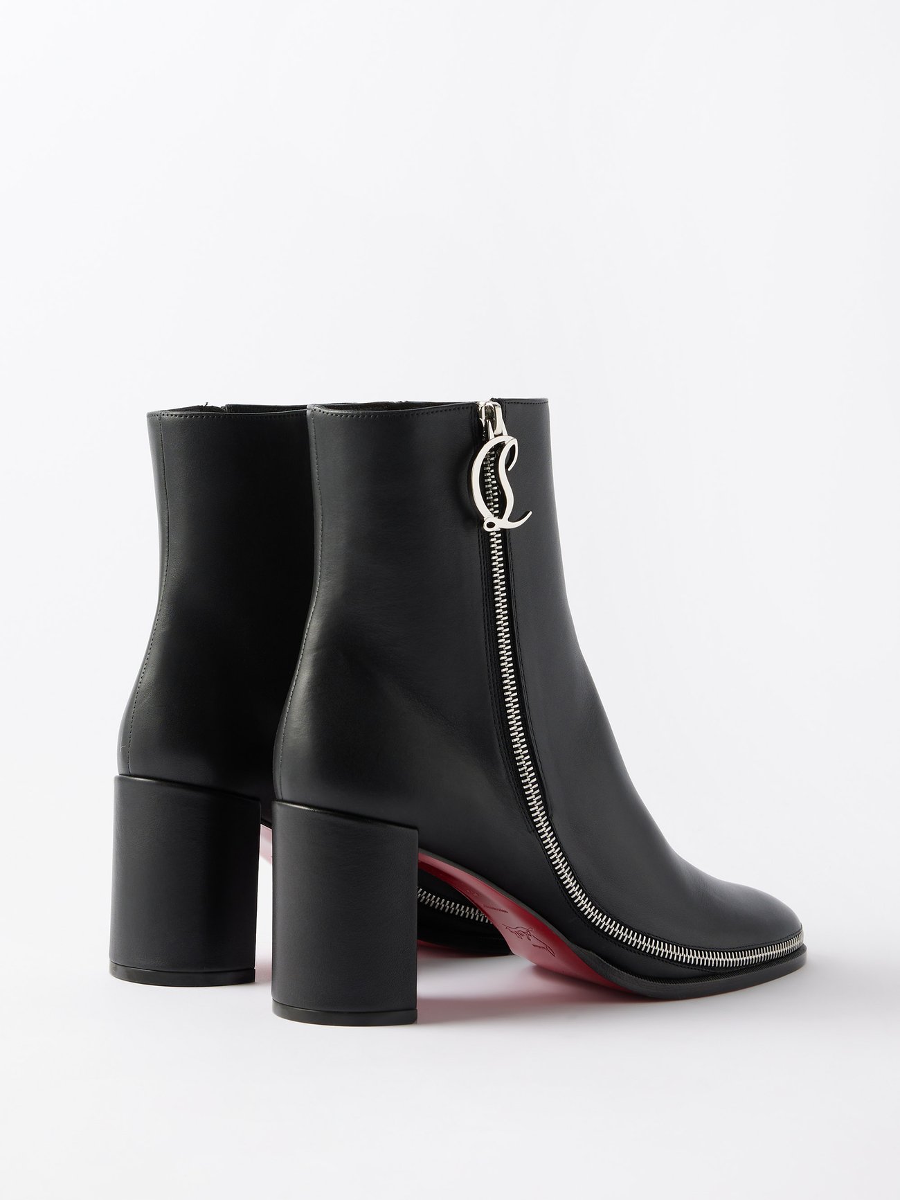 CL Zip Booty - 70 mm Low boots - Calf leather - Black - Women - Christian  Louboutin United States