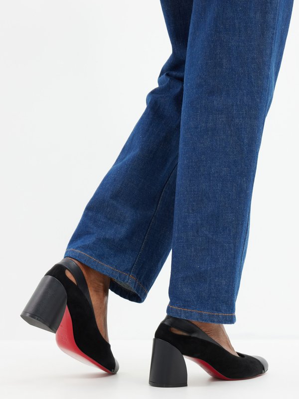 Christian Louboutin Miss Duvette 55 suede and leather pumps