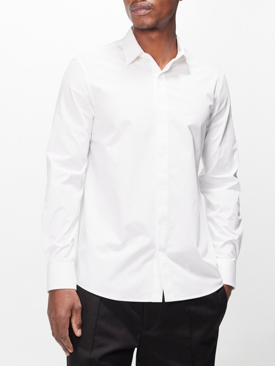Valentino Garavani Concealed-placket cotton-poplin shirt