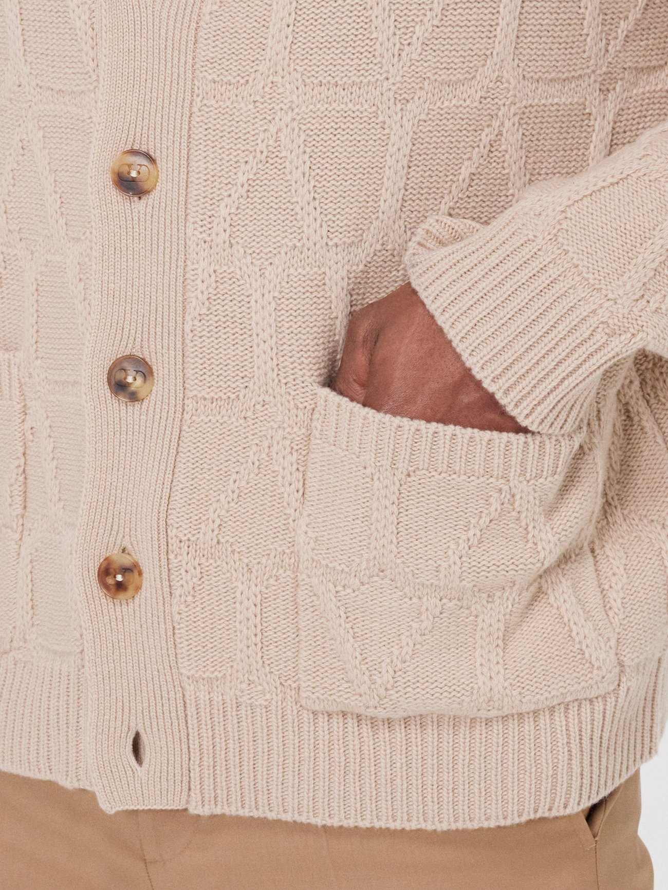 Valentino Garavani Toile Iconographe belted virgin-wool coat - Neutrals