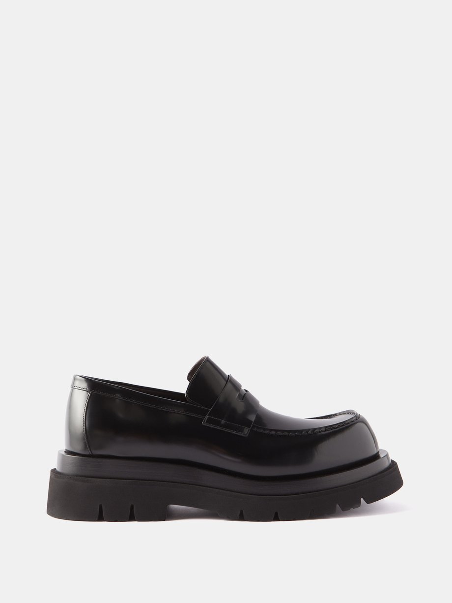 Black Lug-sole leather loafers | Bottega Veneta | MATCHESFASHION UK