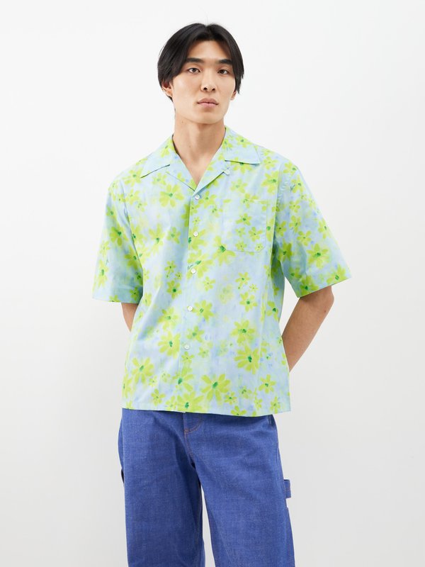Marni Floral-print cotton short-sleeved shirt