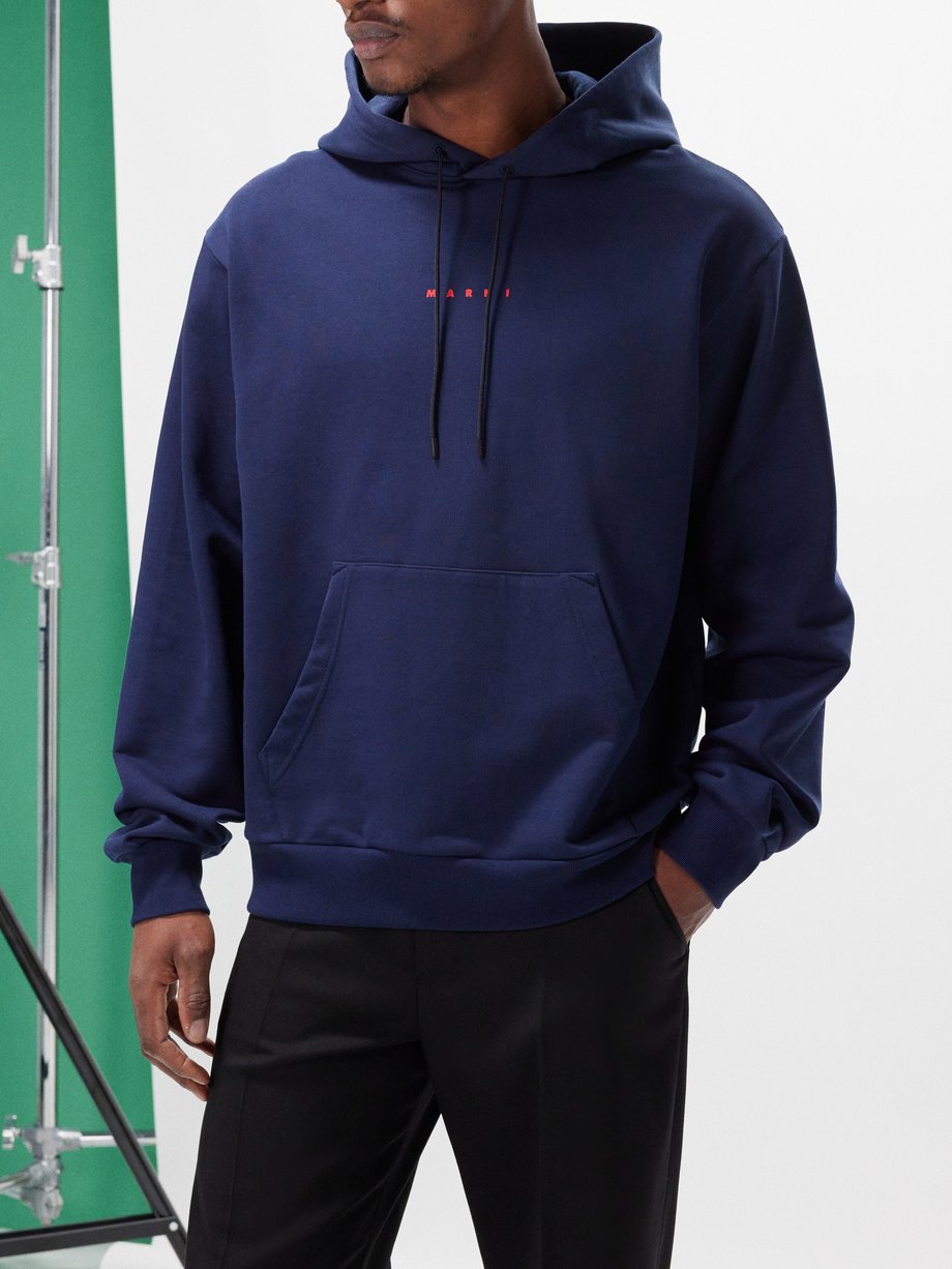 Marni Logo-print cotton-jersey hoodie