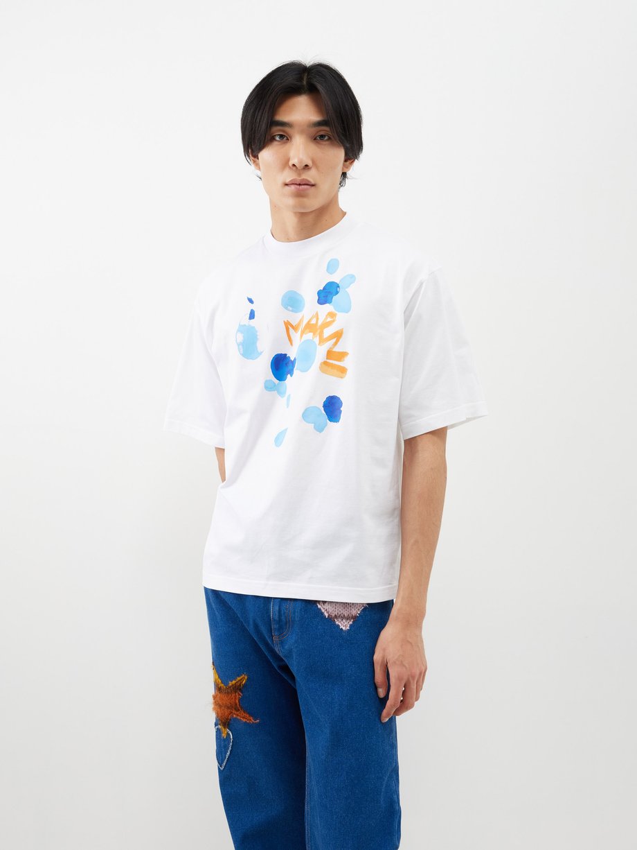 Marni Dripping flower-print cotton-jersey T-shirt