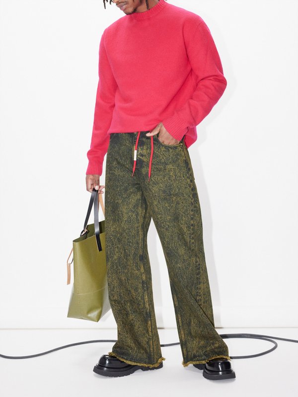 Marni Marble-dyed wide-leg jeans