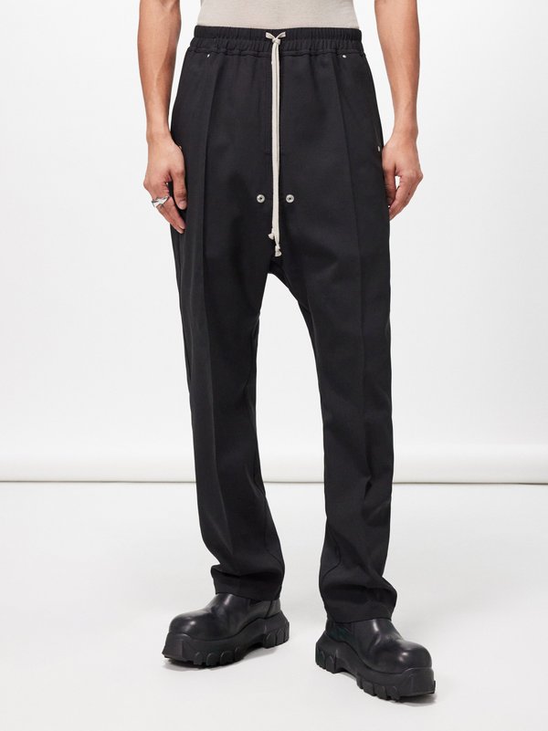 Rick Owens Bela drawstring-waist wool-blend trousers