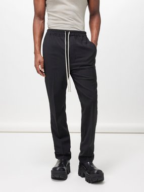Rick Owens Drawstring-waist wool trousers