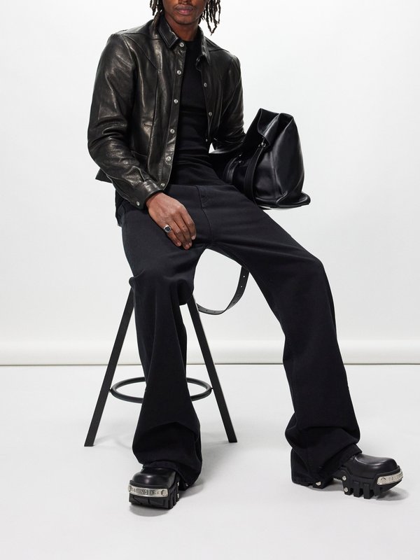 Rick Owens Alice Strobe panelled leather jacket