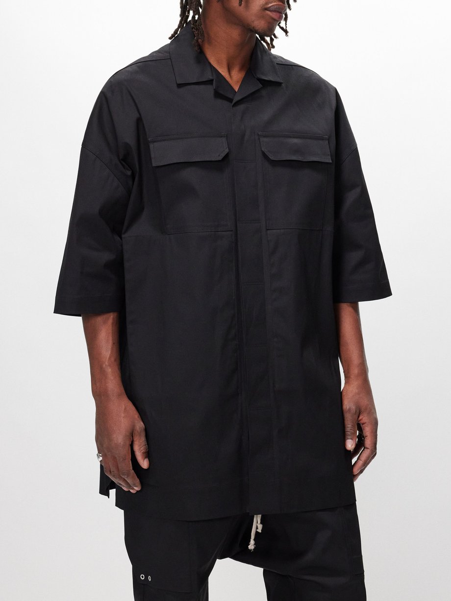 Black Magnum Tommy cotton-blend shirt | Rick Owens | MATCHES UK