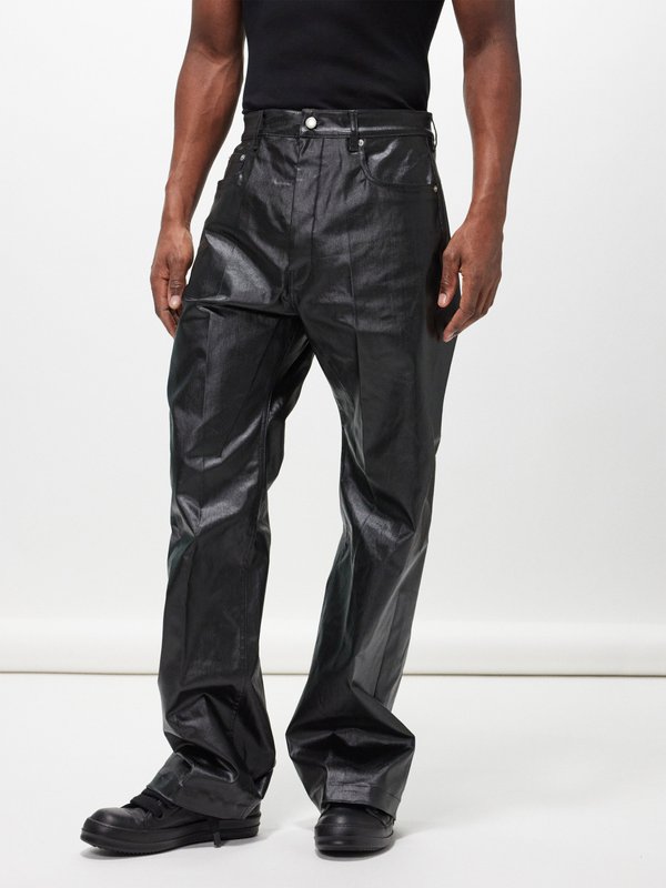 Rick Owens Geth coated relaxed-leg jeans