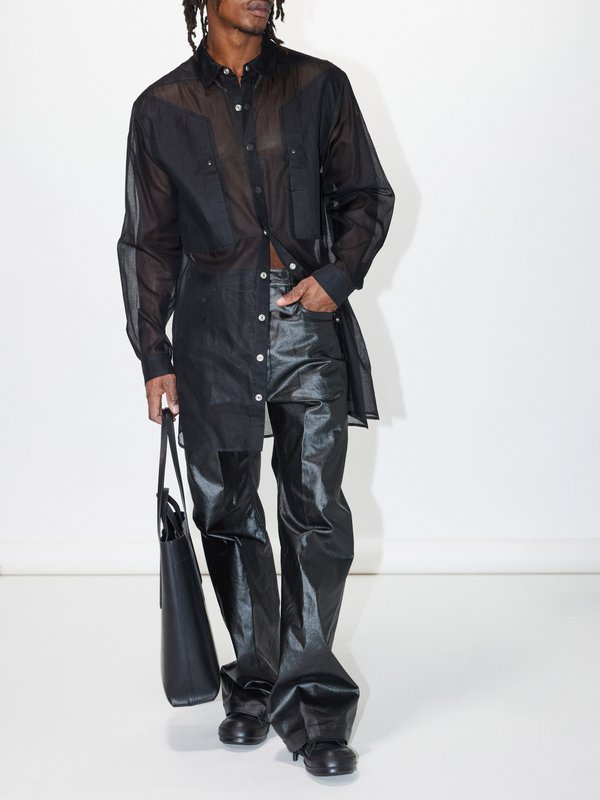 Rick Owens Geth coated relaxed-leg jeans