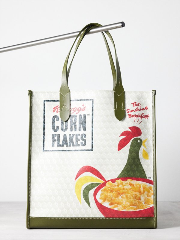 Anya Hindmarch Corn Flakes recycled-fibre coated canvas tote bag