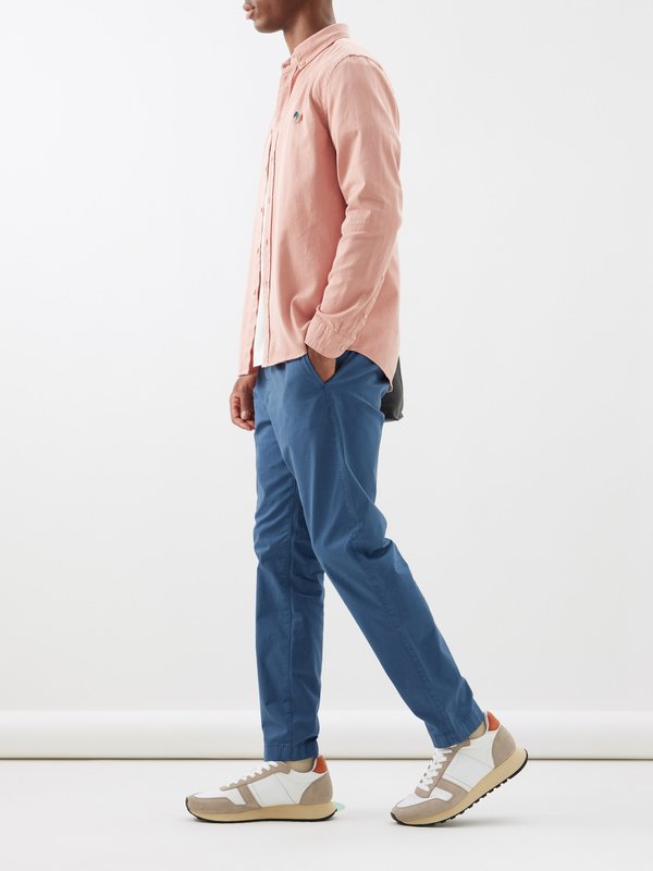 PS Paul Smith Drawstring-waist organic cotton-blend trousers