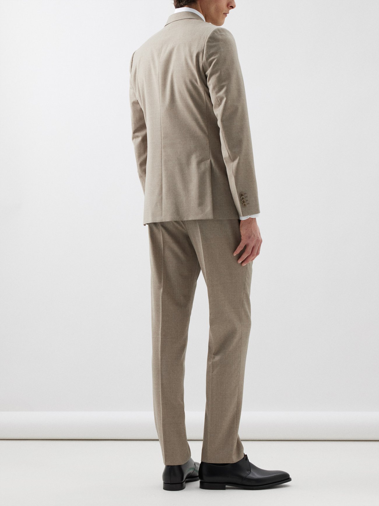 Brown Tailored single-breasted wool-blend suit | Paul Smith