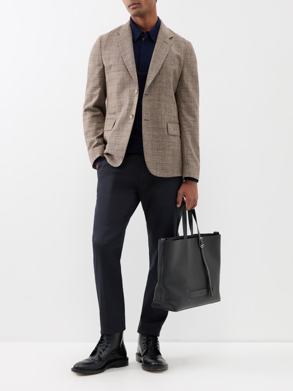 Paul Smith Prince of Wales-check wool-blend blazer