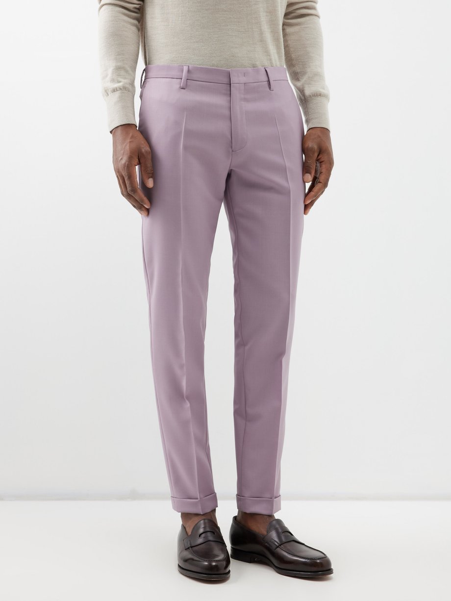 Black Gregory wool-barathea suit trousers | Ralph Lauren Purple Label |  MATCHES UK