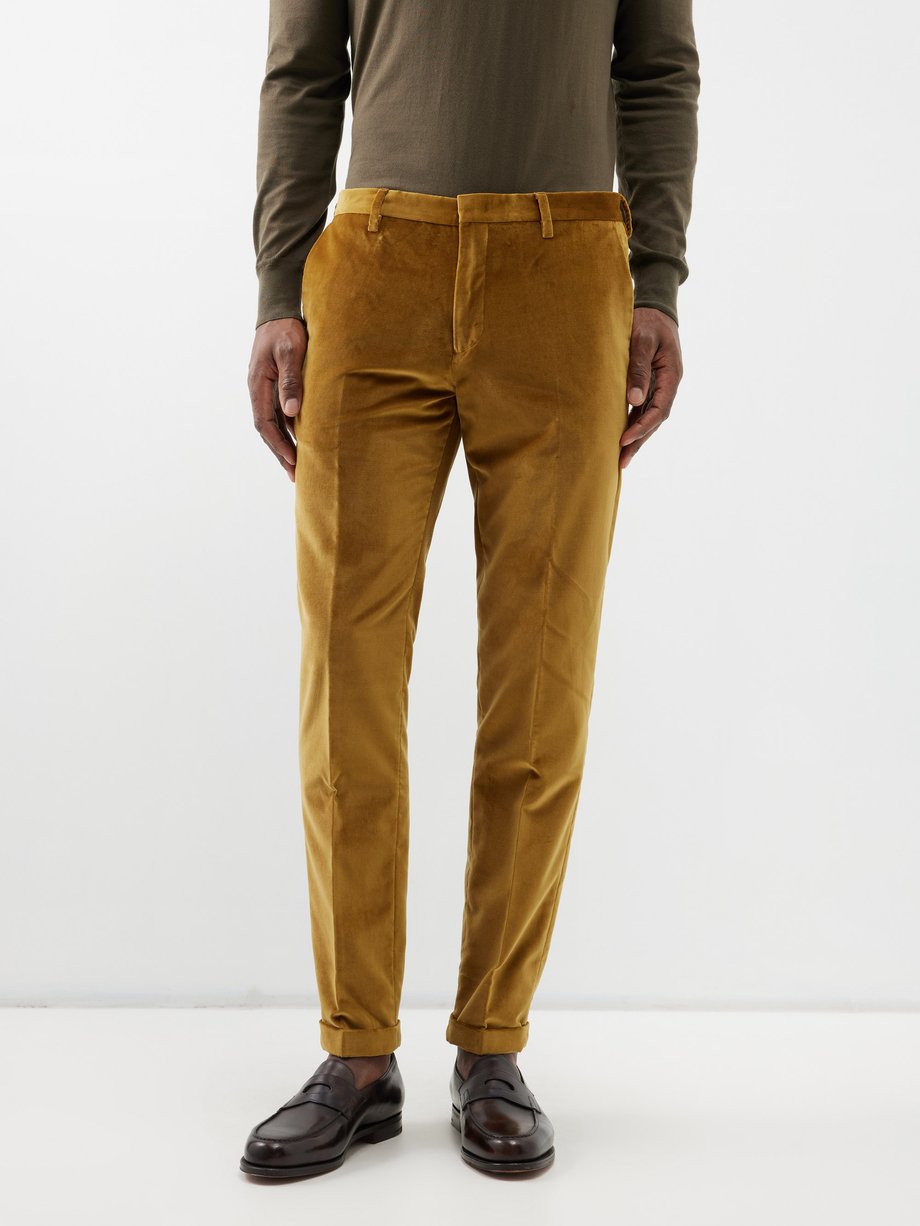 Brown Cotton-velvet slim-leg trousers | Paul Smith | MATCHES UK