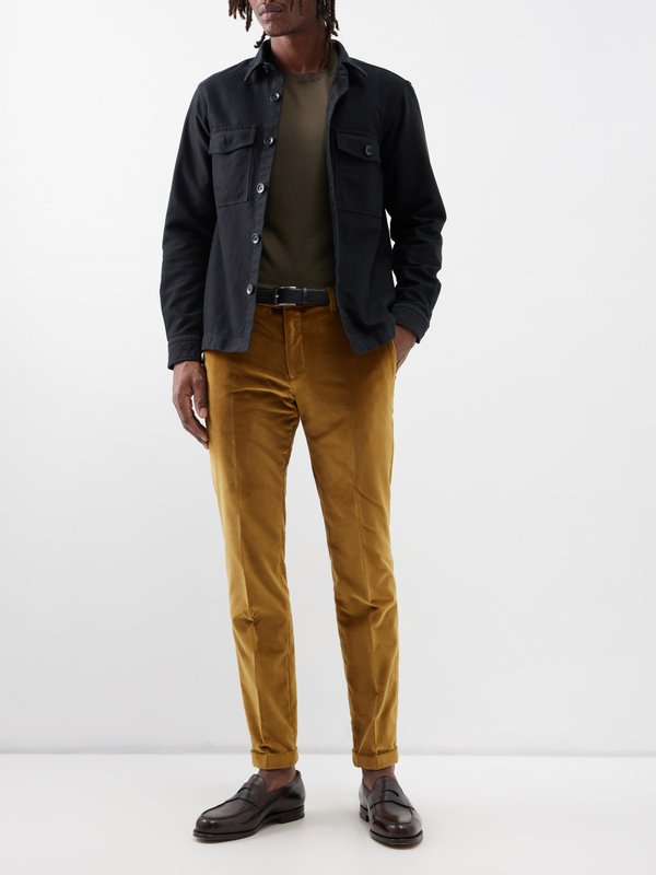 Paul Smith Cotton-velvet slim-leg trousers