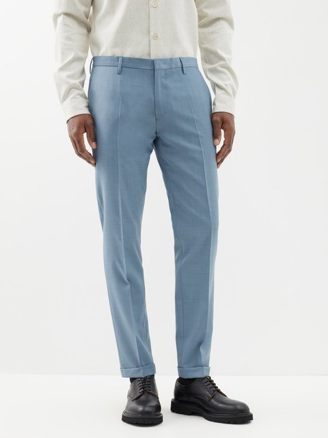 DKNY Slim Fit Bright Blue Trousers | Buy Online at Moss