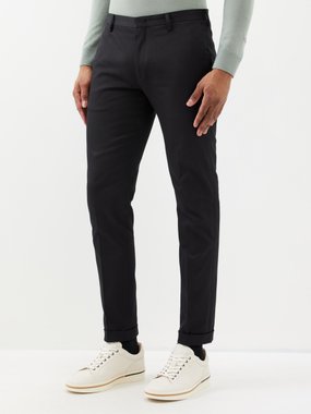 Paul Smith Organic cotton-blend twill slim-leg trousers
