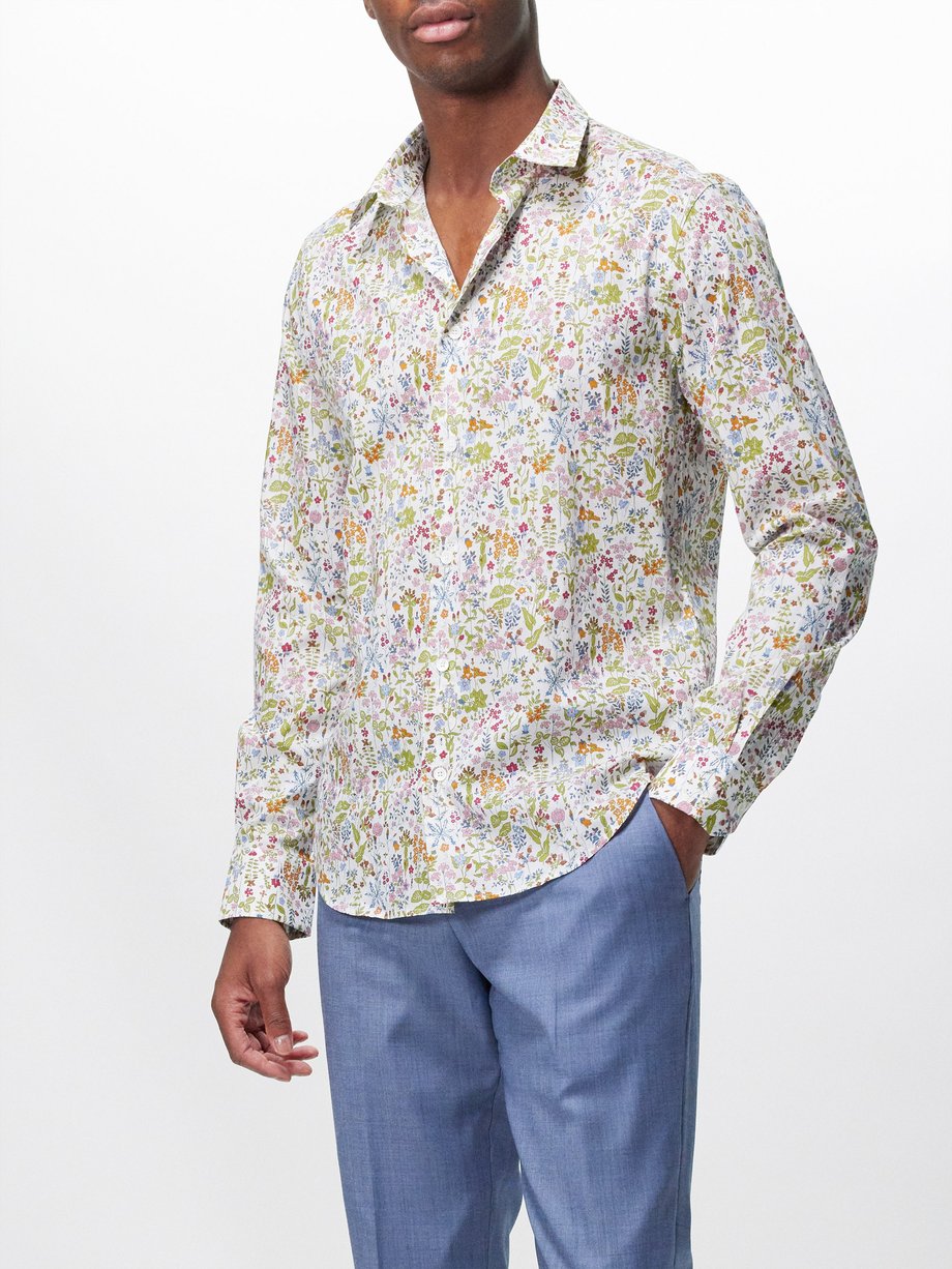 Paul Smith Floral-print organic cotton-poplin shirt