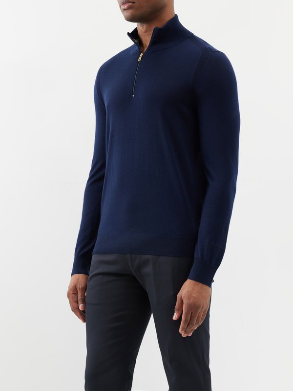 Paul Smith Quarter-zip merino-wool sweater