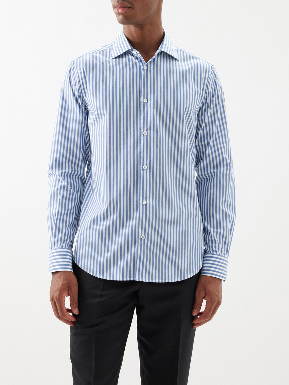 Paul Smith Striped cotton-poplin shirt