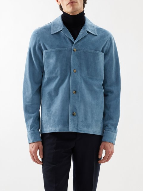 Blue Triangle logo-plaque cotton-blend poplin jacket, Prada