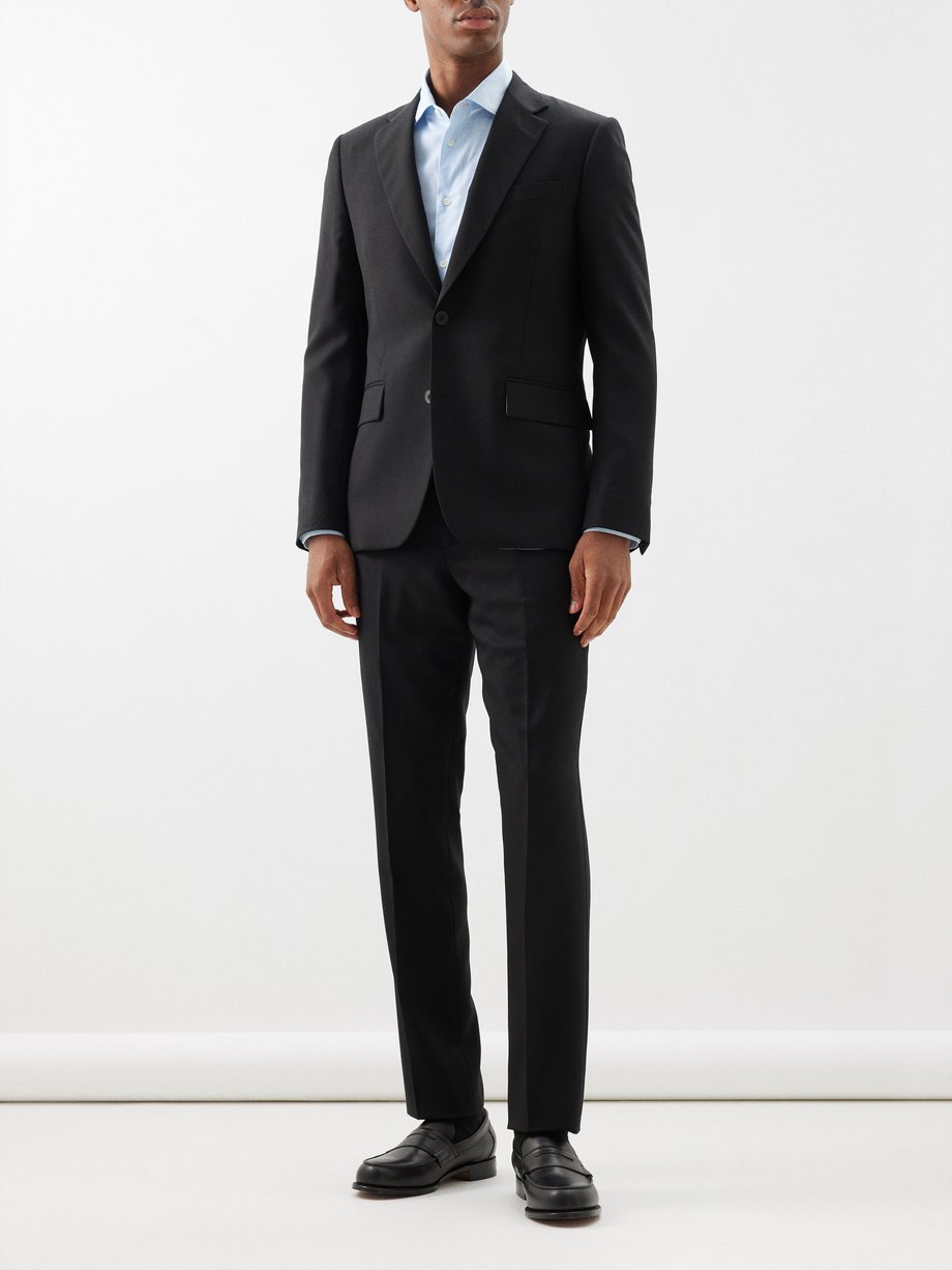 Black Single-breasted wool tailored suit | Paul Smith | MATCHES UK