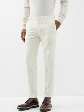 Paul Smith Flat-front wool-blend suit trousers