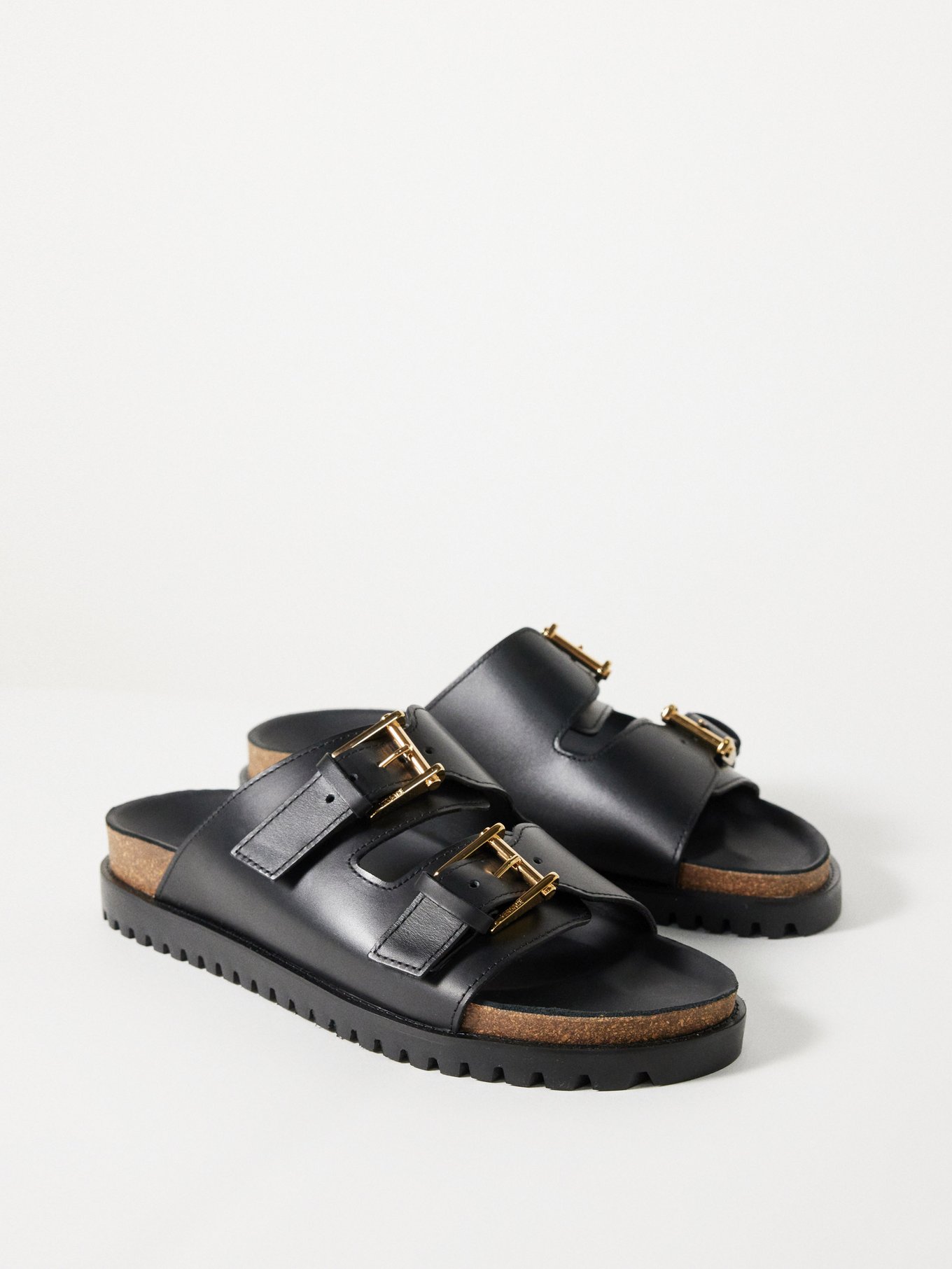 Twin strap smooth-leather sandals | Versace