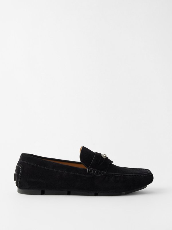 Versace Driver suede penny loafers
