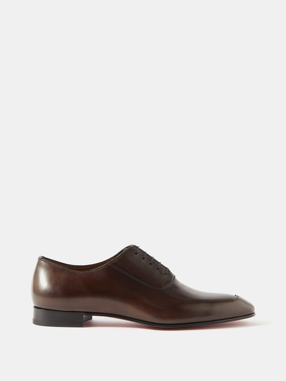 Brown Lafitte leather Oxford shoes | Christian Louboutin | MATCHES UK