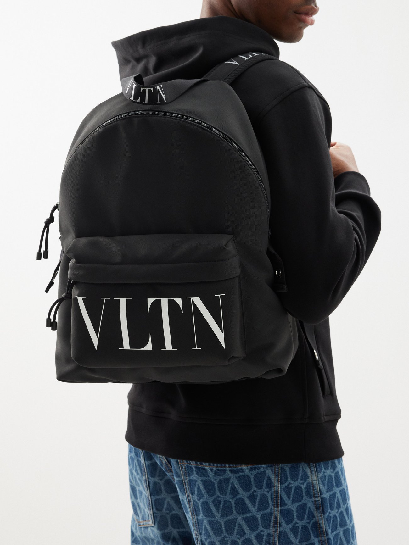 Black VLTN nylon backpack | Valentino Garavani | MATCHES UK