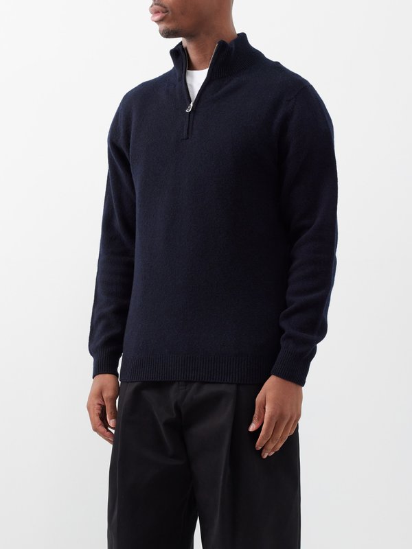 Sunspel Quarter-zip wool sweater