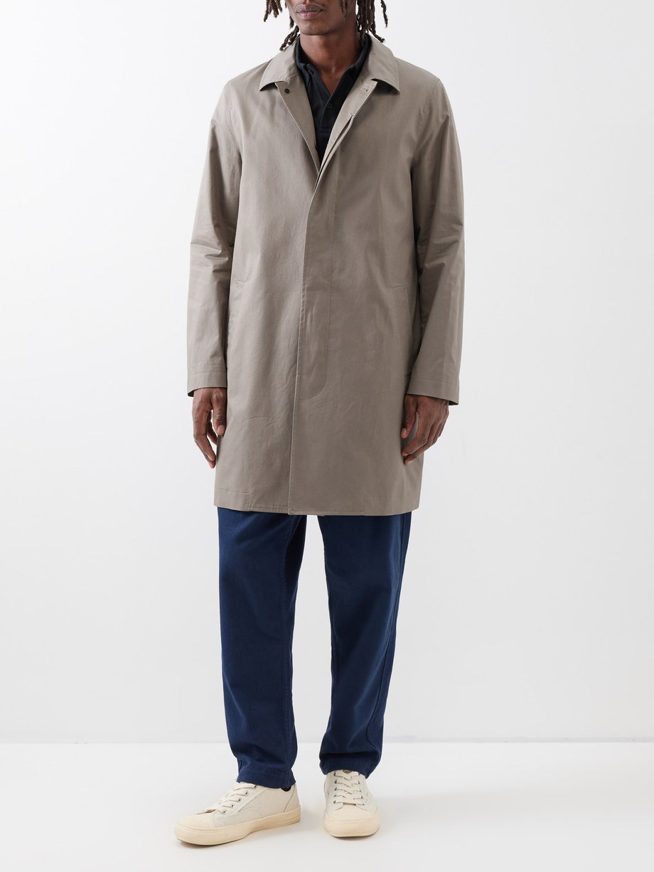 Beige Welt-pocket cotton overcoat | Sunspel | MATCHES UK