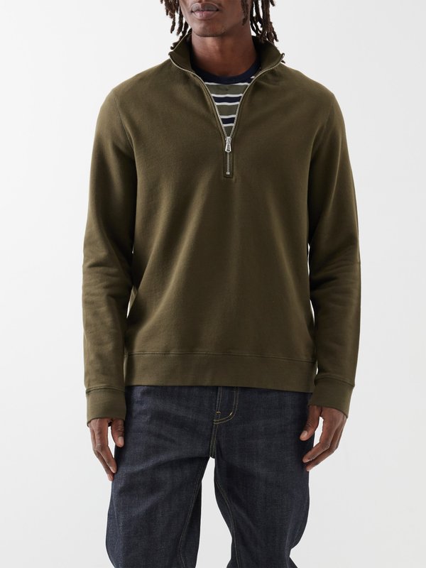 Sunspel Half-zip cotton sweater