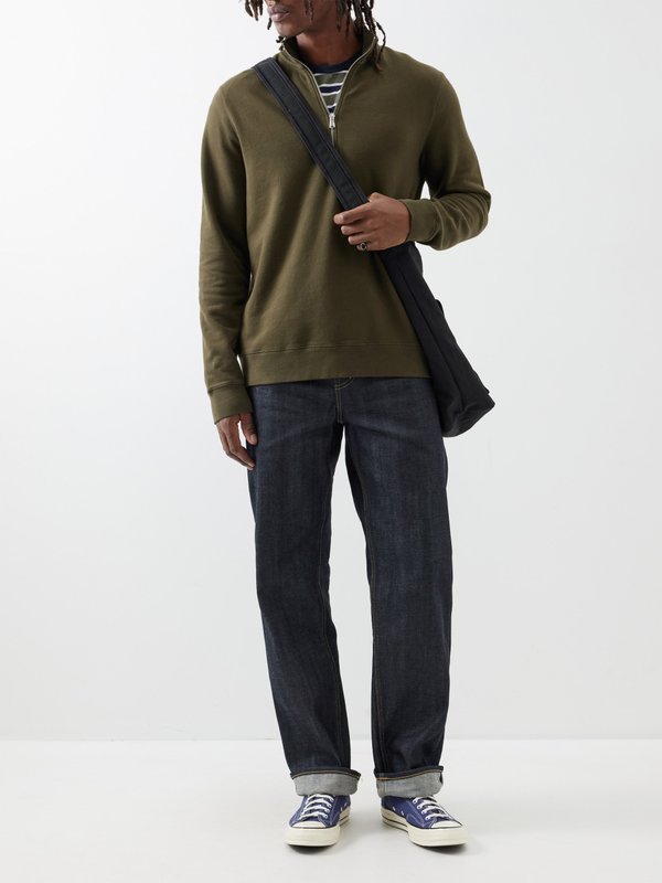 Sunspel Half-zip cotton sweater
