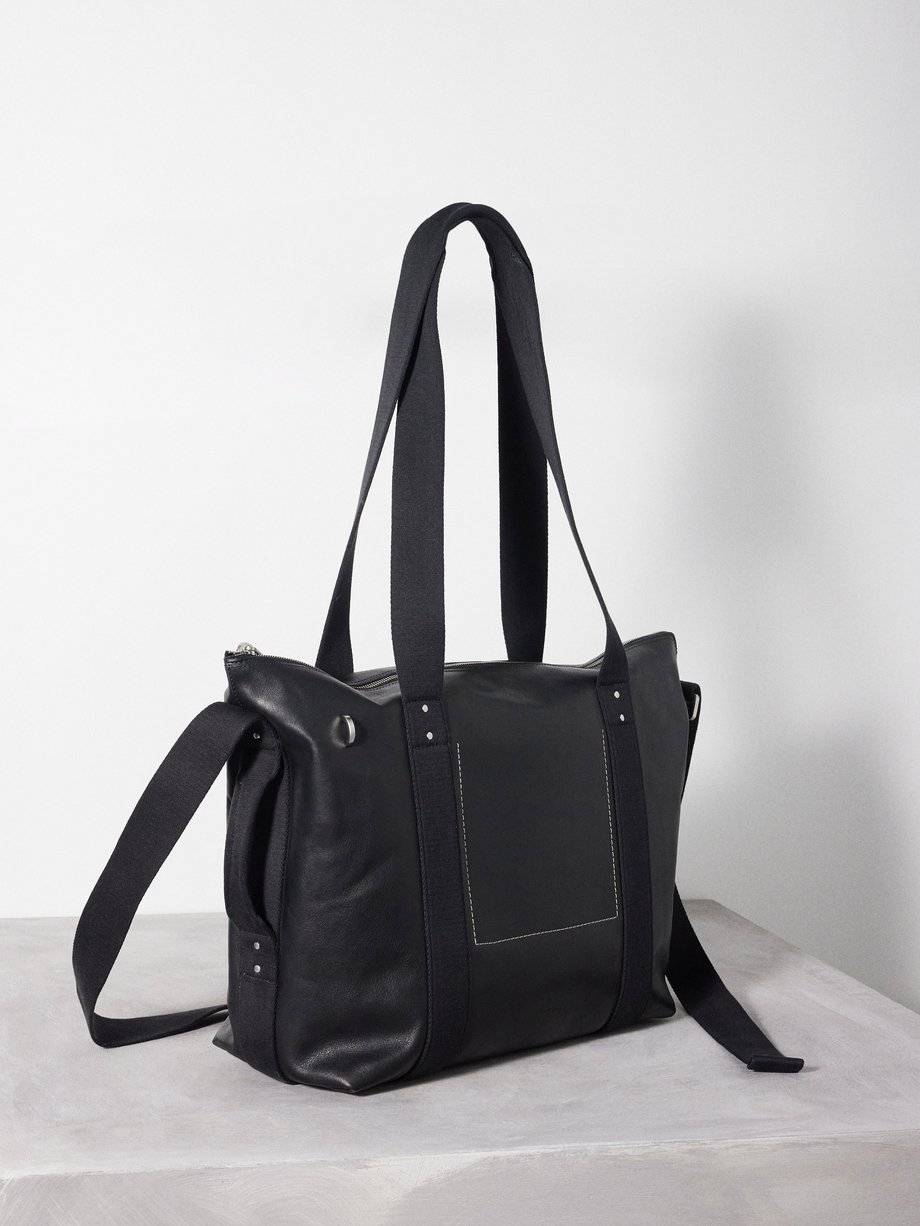 Black Leather tote bag | Rick Owens | MATCHES UK
