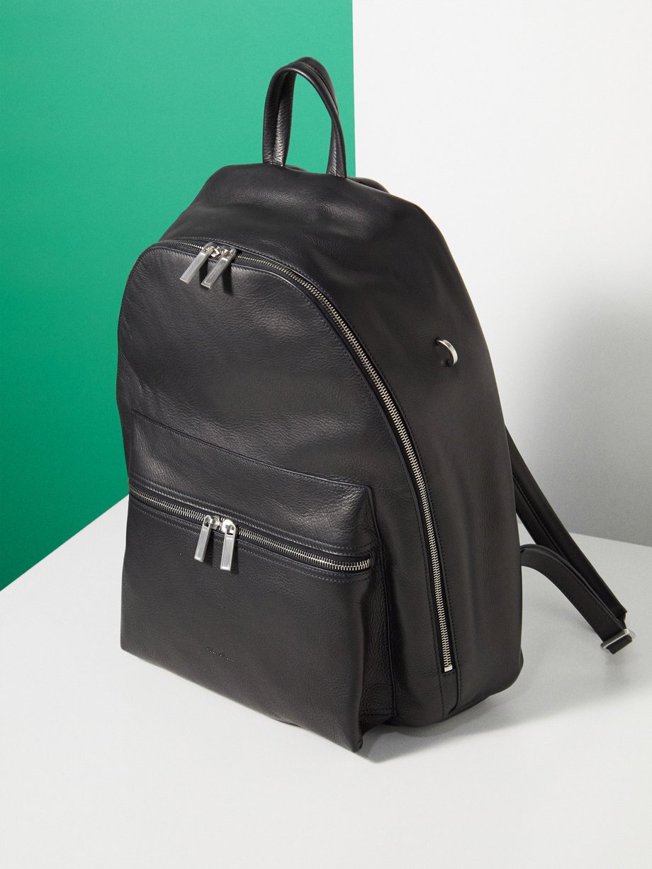 Black Leather backpack | Rick Owens | MATCHES UK