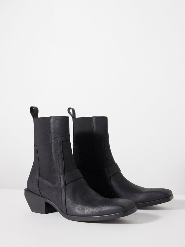 RICK OWENS - Leather Ankle Boots