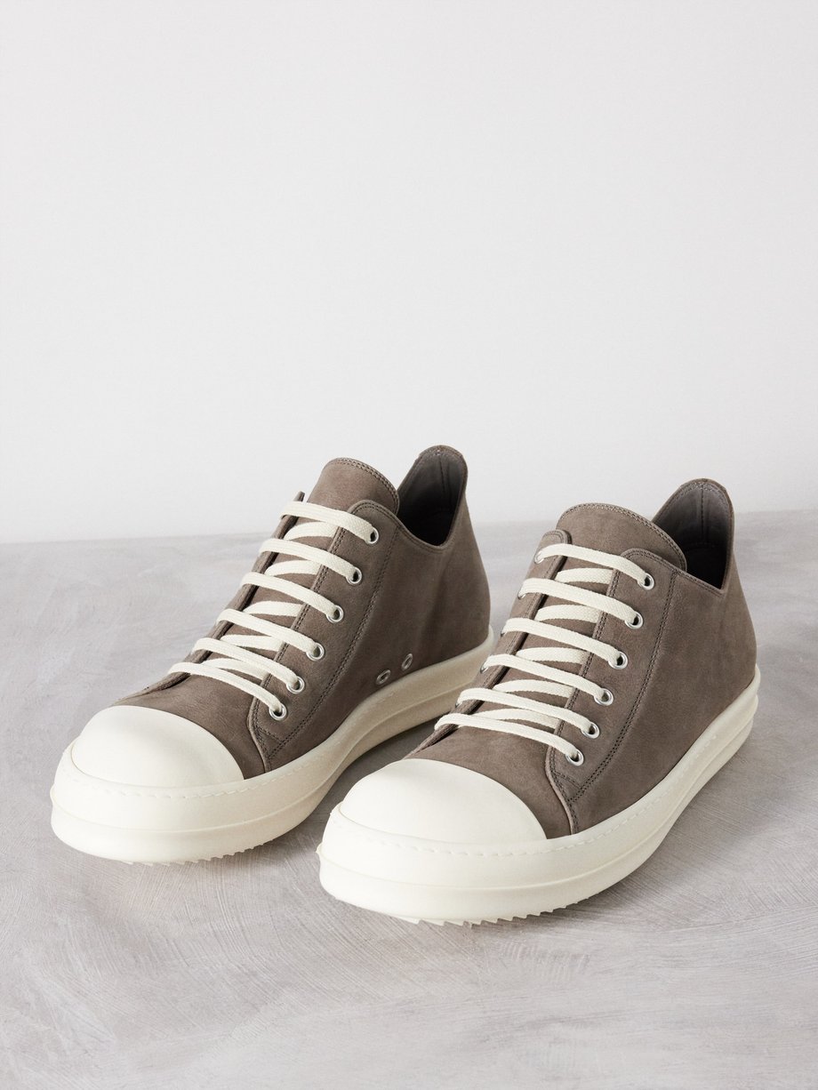 Brown Leather lace-up trainers | Rick Owens | MATCHES UK